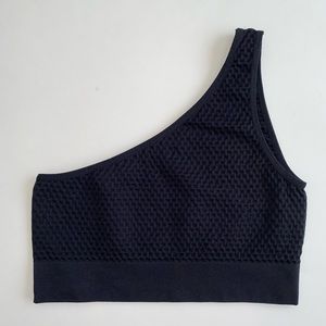 NWOT Zara One Shoulder Textured Crop Top - M